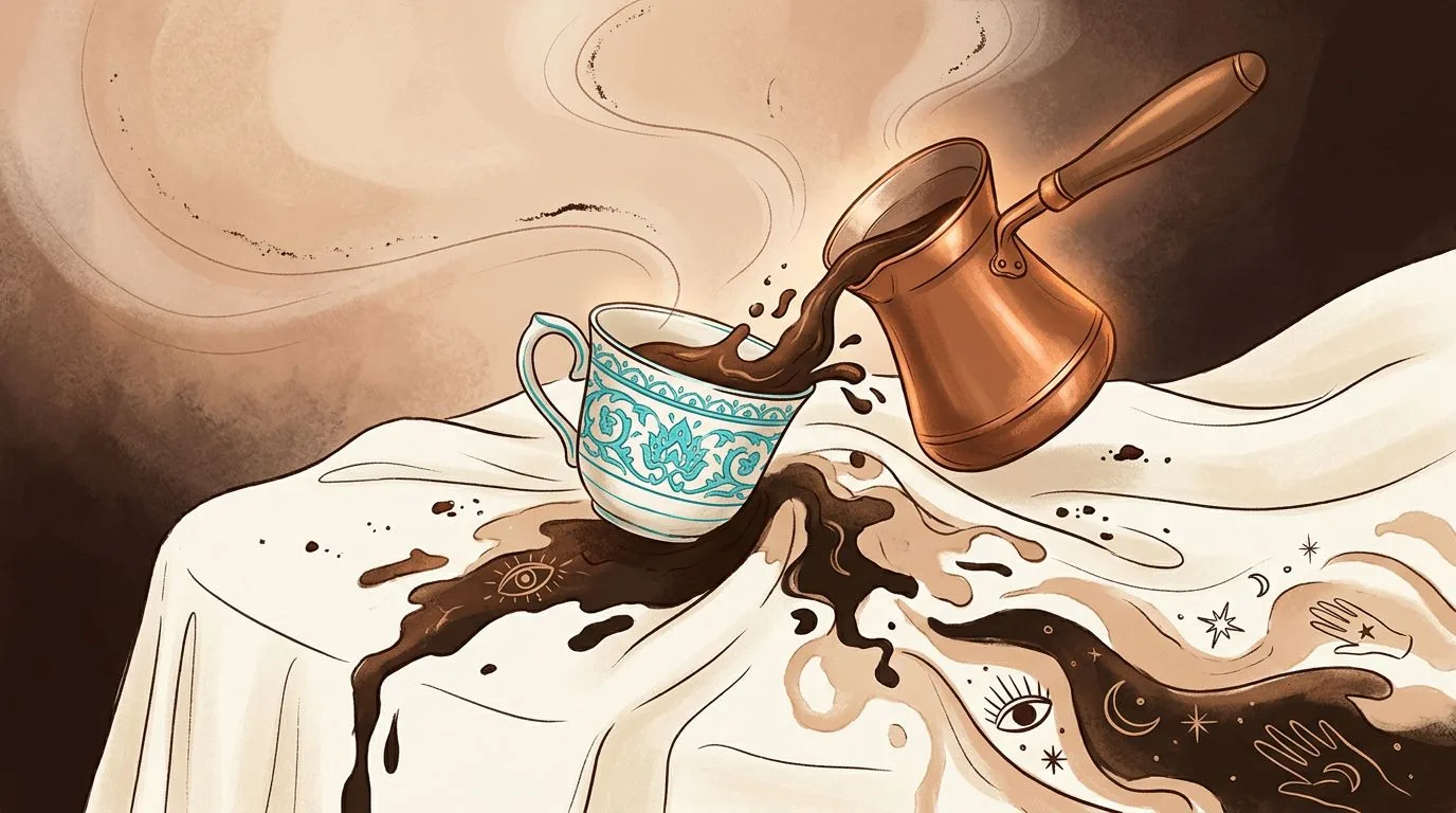 ما تفسير رؤية انسكاب القهوة العربية على الملابس في المنام؟