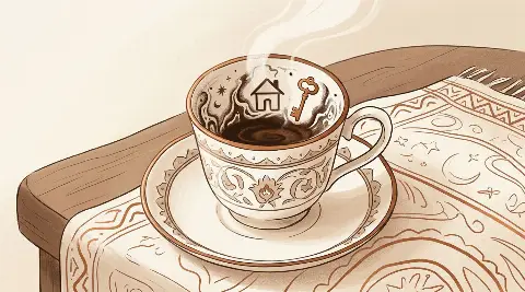 ما دلالة اجتماع المفتاح والبيت في قراءة الفنجان؟