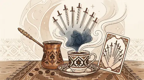 ما دلالة بطاقة تسعة السيوف في التاروت للحالة النفسية؟