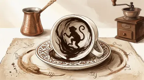 ما دلالة شكل القرد في قراءة الفنجان؟