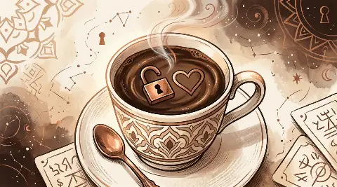 ماذا يعني القفل المفتوح بجانب القلب في الفنجان بعد خلاف؟