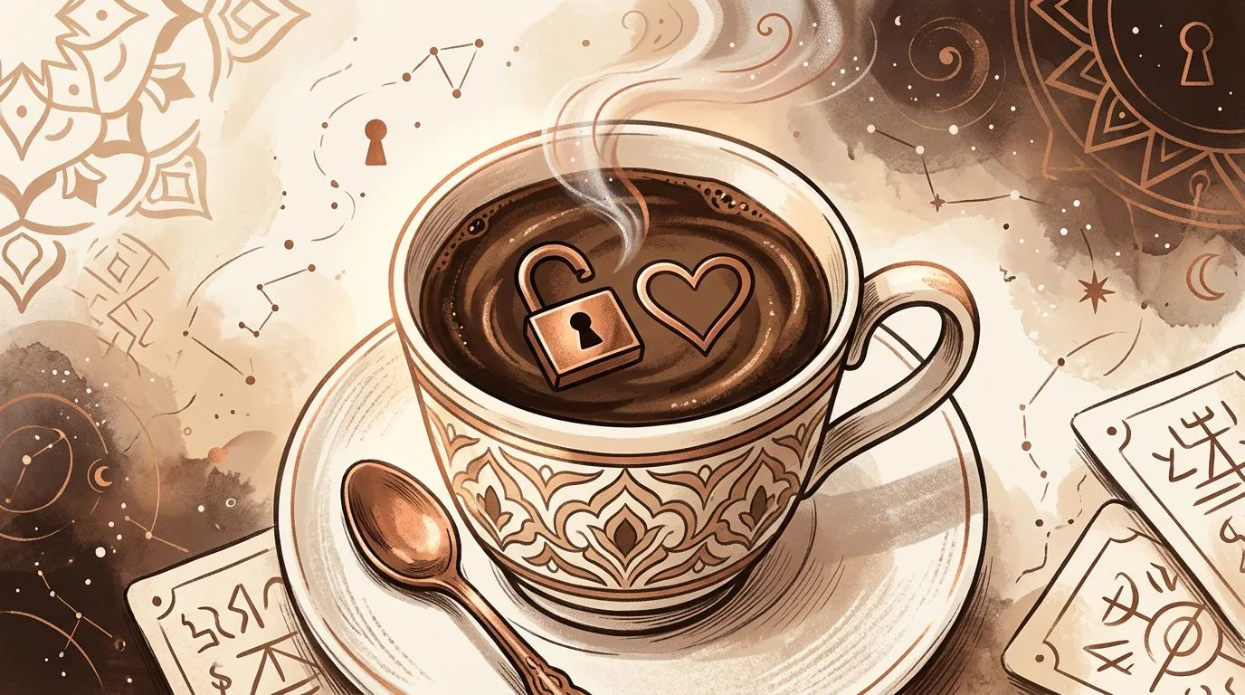 ماذا يعني القفل المفتوح بجانب القلب في الفنجان بعد خلاف؟