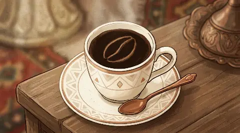 شكل البذرة يتكوّن من ثُفل القهوة داخل الفنجان