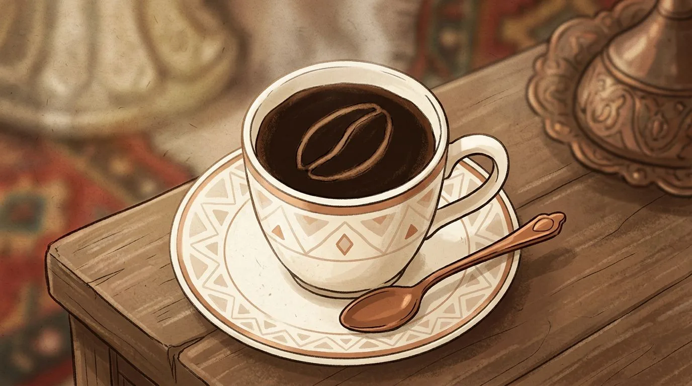 شكل البذرة يتكوّن من ثُفل القهوة داخل الفنجان
