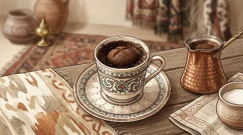 شكل الخبز يتكوّن من ثُفل القهوة داخل الفنجان
