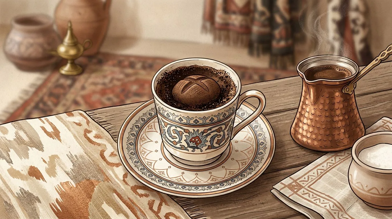 شكل الخبز يتكوّن من ثُفل القهوة داخل الفنجان