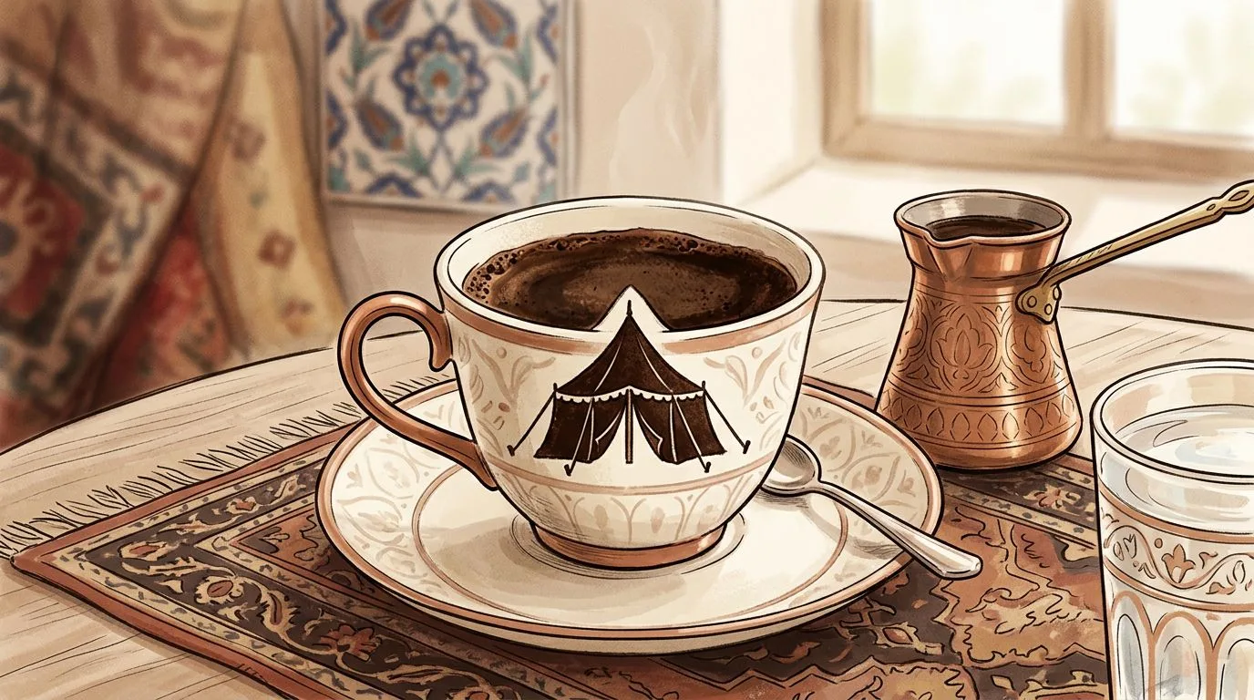 شكل الخيمة يتكوّن من ثُفل القهوة داخل الفنجان