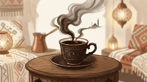 شكل الدخان يتكوّن من ثُفل القهوة داخل الفنجان