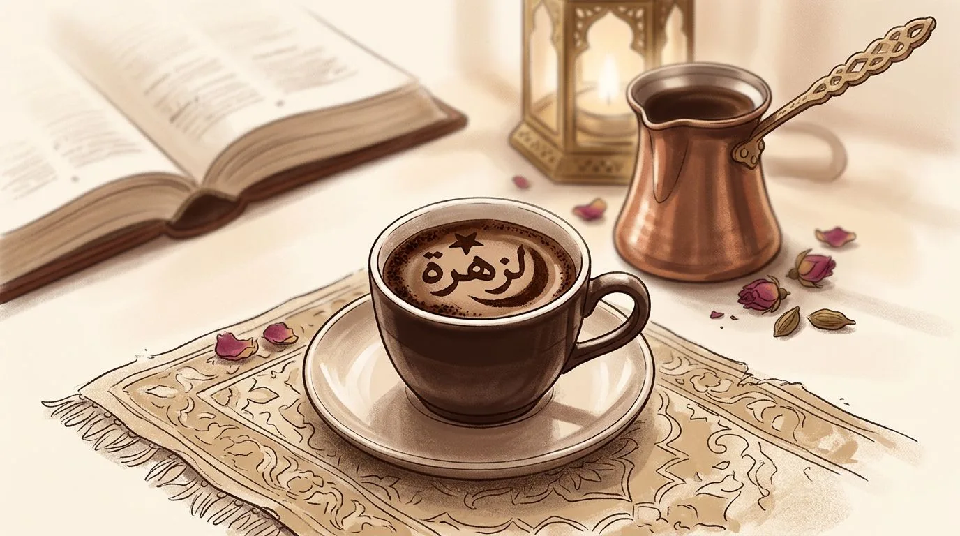 شكل الزهرة يتكوّن من ثُفل القهوة داخل الفنجان
