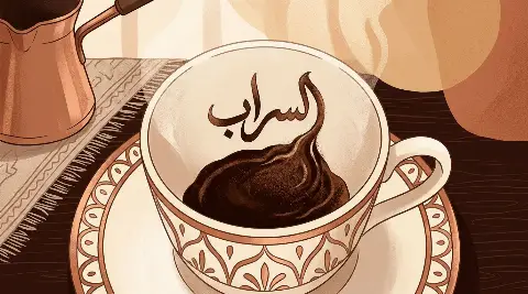 شكل السراب يتكوّن من ثُفل القهوة داخل الفنجان