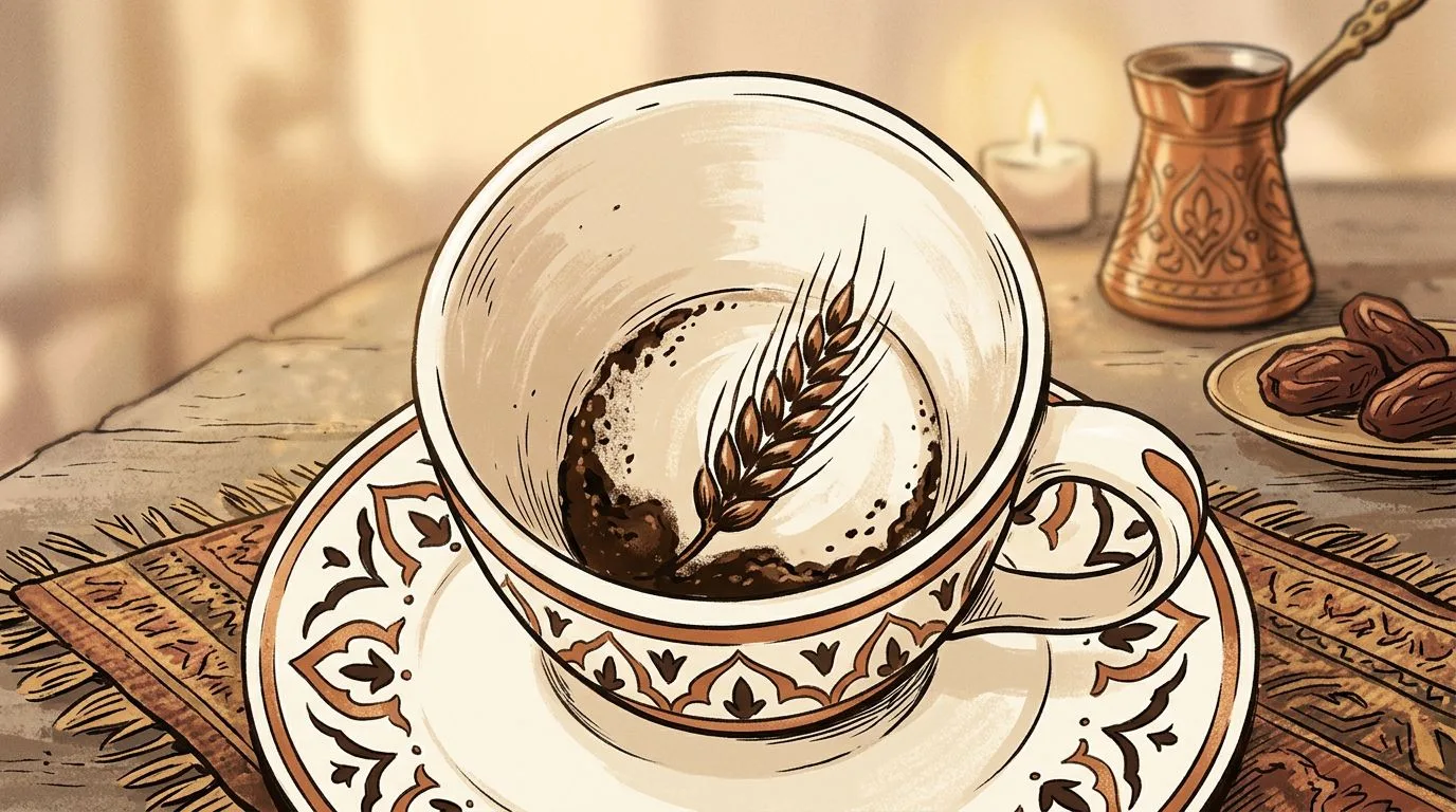 شكل السنبلة يتكوّن من ثُفل القهوة داخل الفنجان