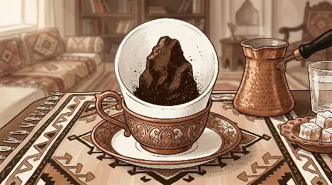 شكل الصخرة يتكوّن من ثُفل القهوة داخل الفنجان