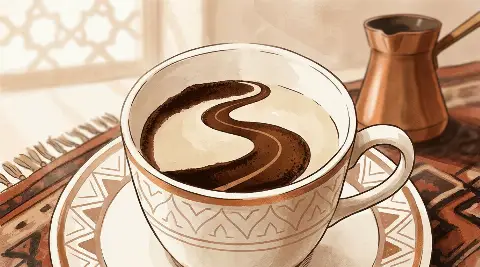 شكل الطريق يتكوّن من ثُفل القهوة داخل الفنجان