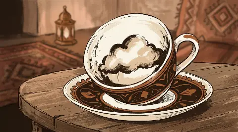 شكل الغيمة يتكوّن من ثُفل القهوة داخل الفنجان