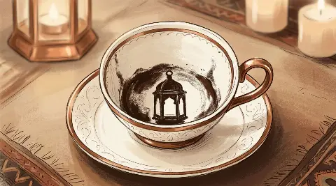 شكل الفانوس يتكوّن من ثُفل القهوة داخل الفنجان