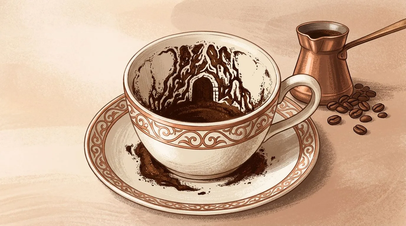 شكل الكهف يتكوّن من ثُفل القهوة داخل الفنجان