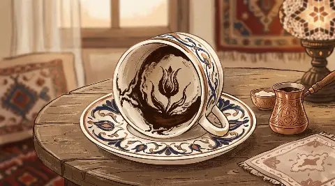 شكل اللولب يتكوّن من ثُفل القهوة داخل الفنجان
