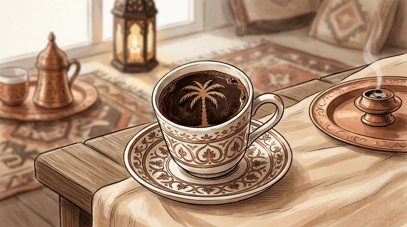 شكل المطر يتكوّن من ثُفل القهوة داخل الفنجان