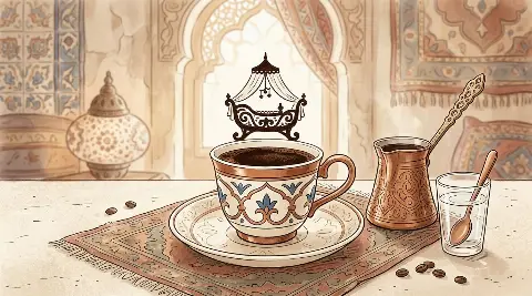 شكل المهد يتكوّن من ثُفل القهوة داخل الفنجان