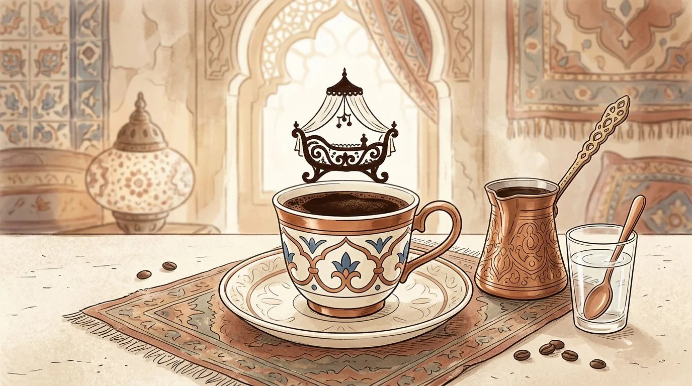 شكل المهد يتكوّن من ثُفل القهوة داخل الفنجان