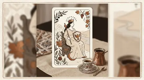 رسم رمزي لبطاقة الإمبراطورة في مجموع التاروت