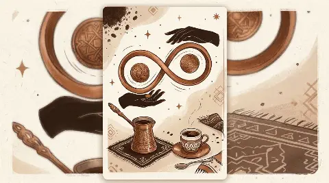 رسم رمزي لبطاقة الاثنان من النقود في مجموع التاروت