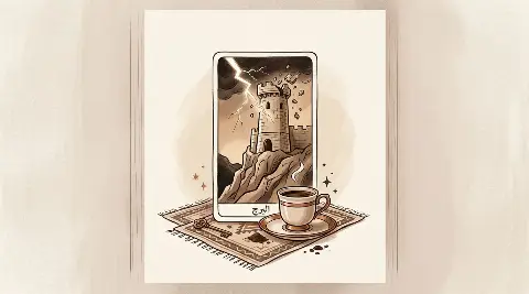 رسم رمزي لبطاقة البرج في مجموع التاروت