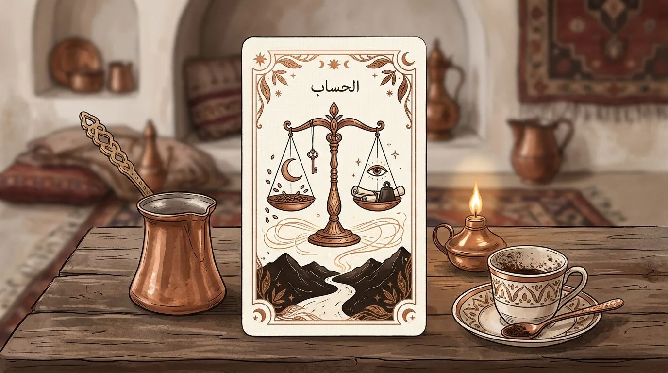 رسم رمزي لبطاقة الحساب في مجموع التاروت