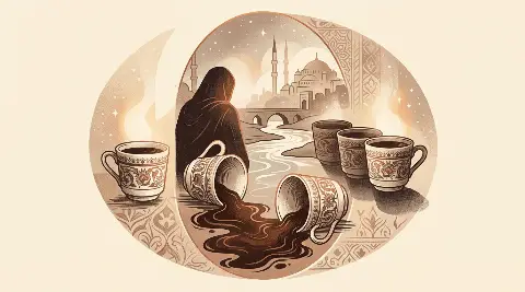رسم رمزي لبطاقة الخمسة من الكؤوس في مجموع التاروت