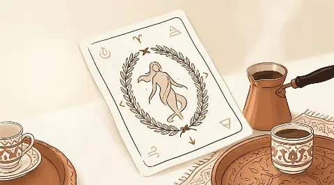 رسم رمزي لبطاقة العالم في مجموع التاروت