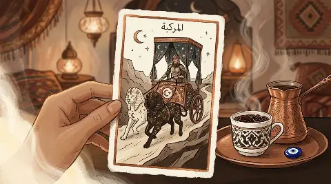 رسم رمزي لبطاقة المركبة في مجموع التاروت
