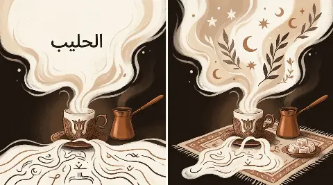 مشهد حلمي يظهر فيه الحليب