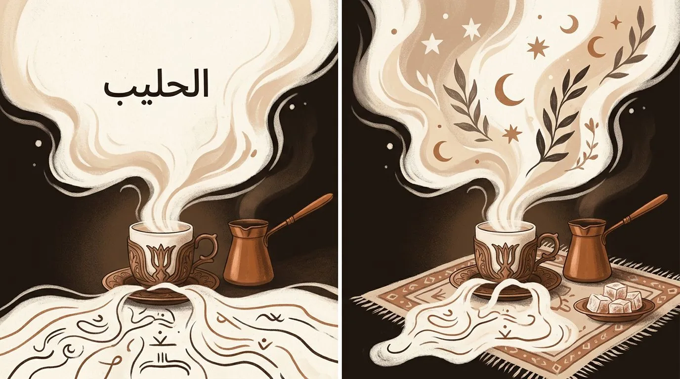 مشهد حلمي يظهر فيه الحليب