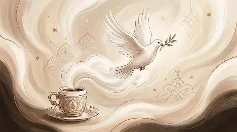 مشهد حلمي يظهر فيه الحمامة