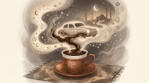 مشهد حلمي يظهر فيه السيارة