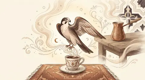 مشهد حلمي يظهر فيه الصقر