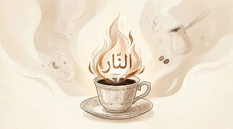 مشهد حلمي يظهر فيه النار