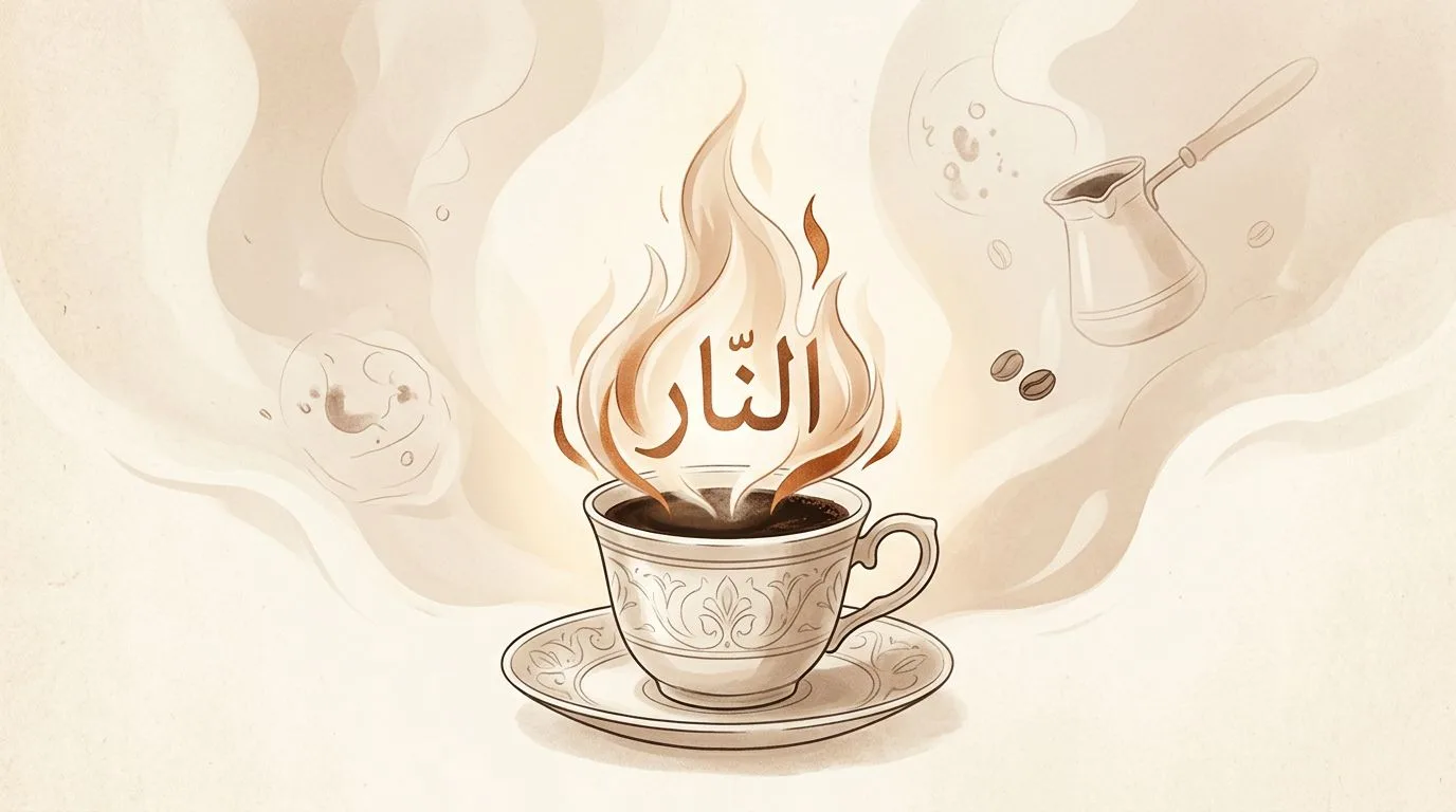 مشهد حلمي يظهر فيه النار